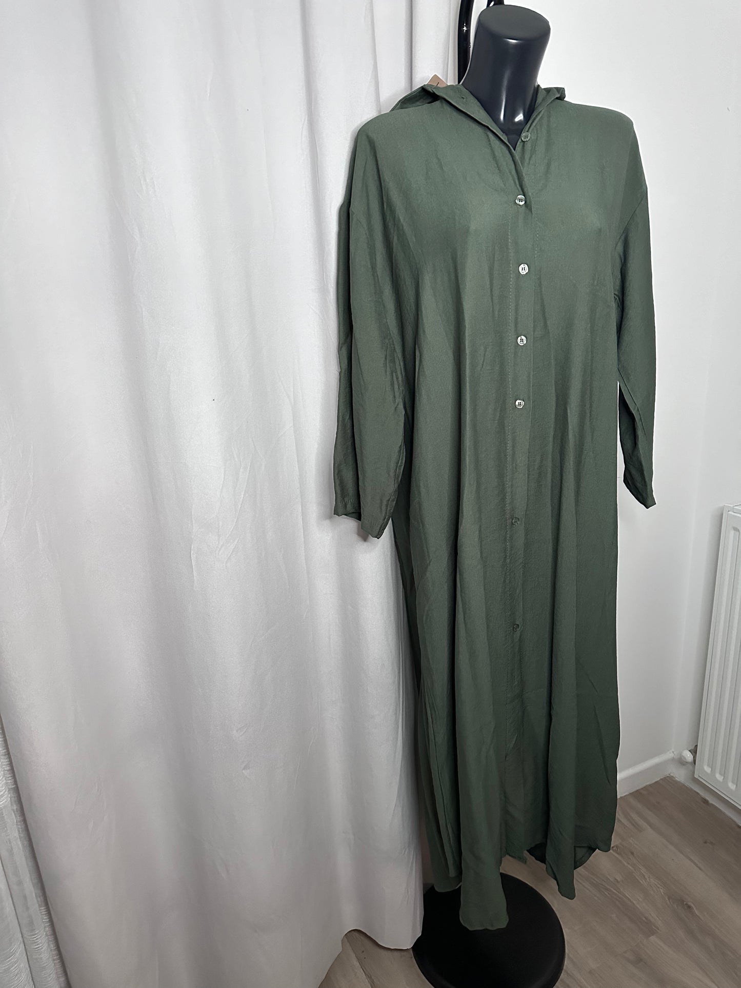 Robe chemise kaki